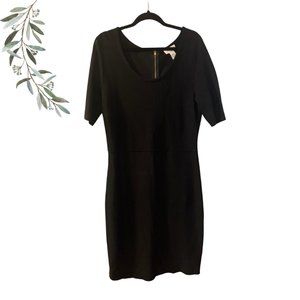 Carmen Marc Valvo Black Scoop Neck Body Con Bandage Dress Size Large